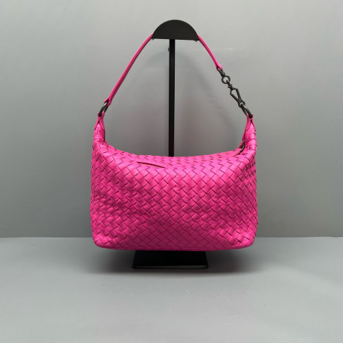 Bottega Veneta Hobo Lambskin Intrecciato Nappa Fuchsia Bottega Veneta Hobo Lambskin Intrecciato Nappa Fuchsia
