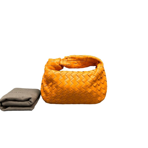 Bottega Veneta Mini Jodie Lambskin Intrecciato Nappa Orange Bottega Veneta Mini Jodie Lambskin Intrecciato Nappa Orange