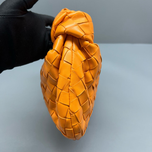Bottega Veneta Mini Jodie Lambskin Intrecciato Nappa Orange Bottega Veneta Mini Jodie Lambskin Intrecciato Nappa Orange