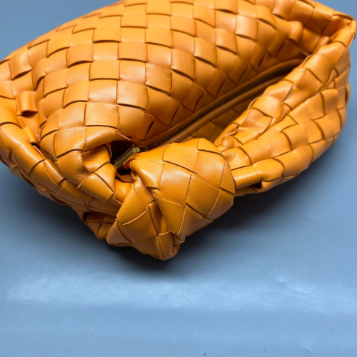 Bottega Veneta Mini Jodie Lambskin Intrecciato Nappa Orange Bottega Veneta Mini Jodie Lambskin Intrecciato Nappa Orange