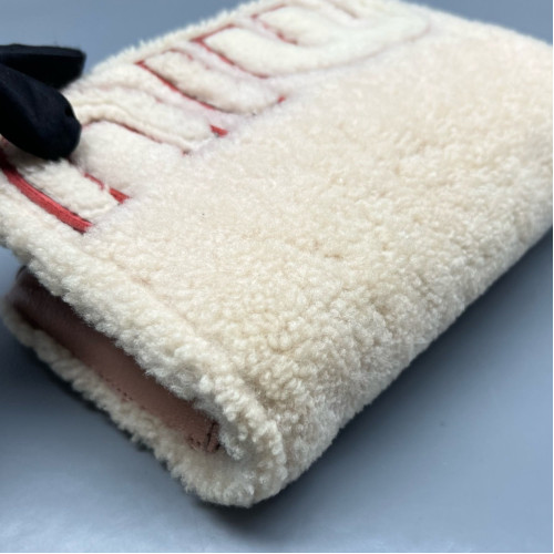 Miu Miu Shoulder Bag Shearling Beige Mystic White