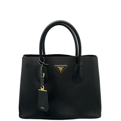 Prada Large Double Handle Bag Calfskin Black Prada Large Double Handle Bag Calfskin Black