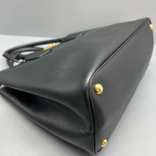 Prada Large Double Handle Bag Calfskin Black Prada Large Double Handle Bag Calfskin Black