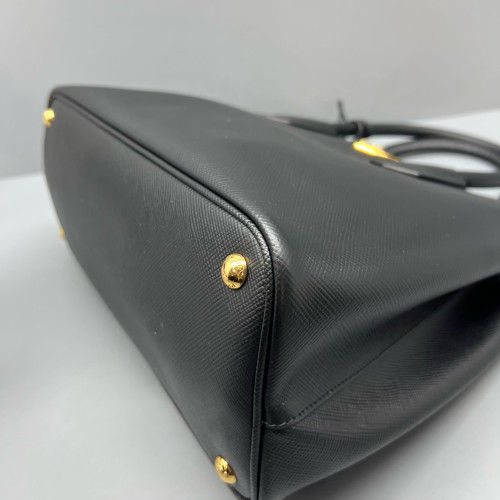 Prada Large Double Handle Bag Calfskin Black Prada Large Double Handle Bag Calfskin Black