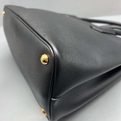 Prada Large Double Handle Bag Calfskin Black Prada Large Double Handle Bag Calfskin Black