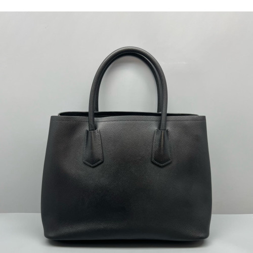 Prada Large Double Handle Bag Calfskin Black Prada Large Double Handle Bag Calfskin Black