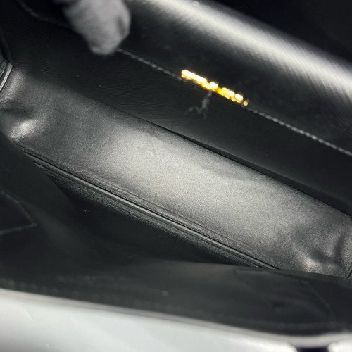 Prada Large Double Handle Bag Calfskin Black Prada Large Double Handle Bag Calfskin Black