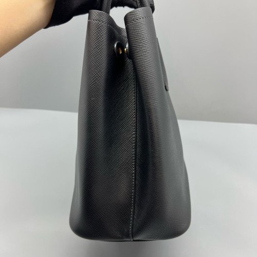 Prada Large Double Handle Bag Calfskin Black Prada Large Double Handle Bag Calfskin Black