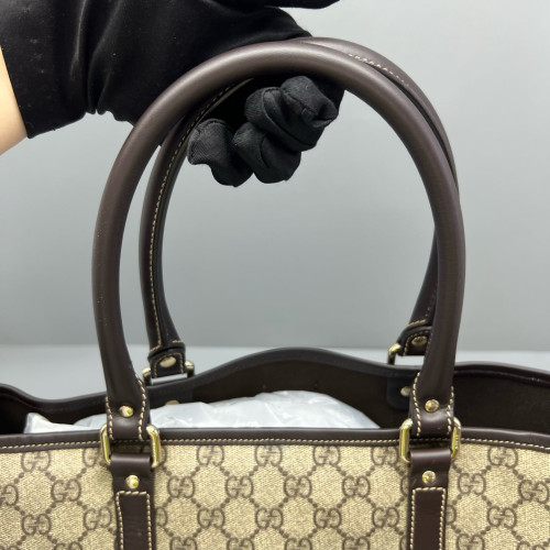 Gucci Joy Vertical Tote GG Monogram Beige Brown