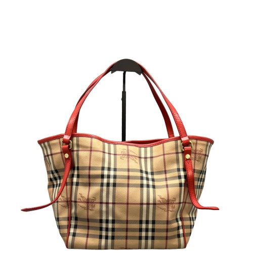 Burberry Tote Bag House Check Beige Red