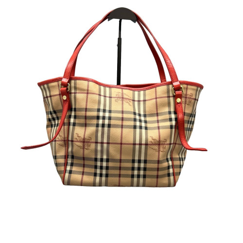 Burberry Tote Bag House Check Beige Red