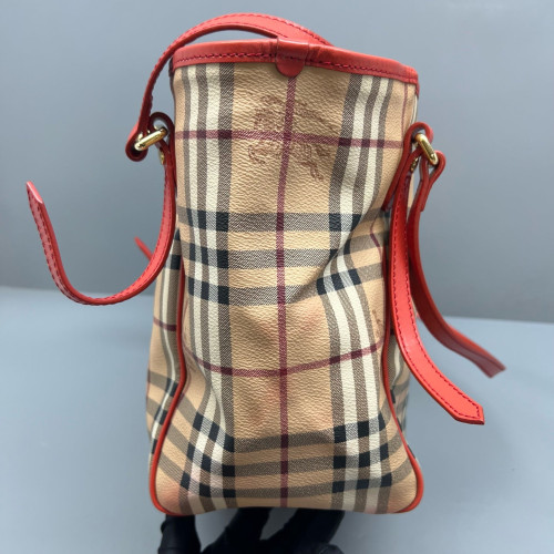 Burberry Tote Bag House Check Beige Red