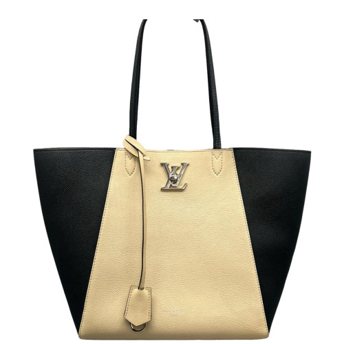 Louis Vuitton Lockme Cabas Calfskin Black White