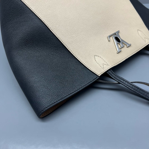 Louis Vuitton Lockme Cabas Calfskin Black White