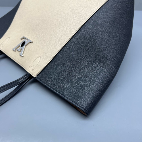 Louis Vuitton Lockme Cabas Calfskin Black White