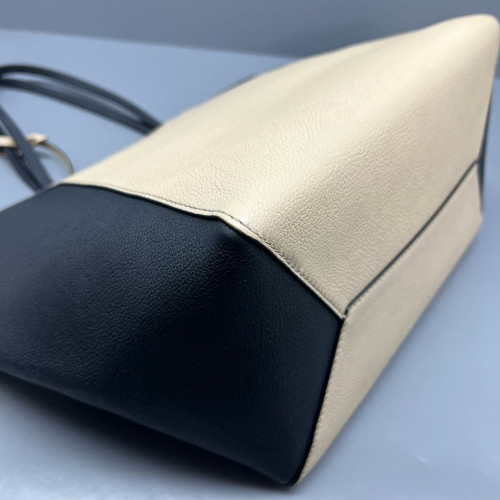 Louis Vuitton Lockme Cabas Calfskin Black White