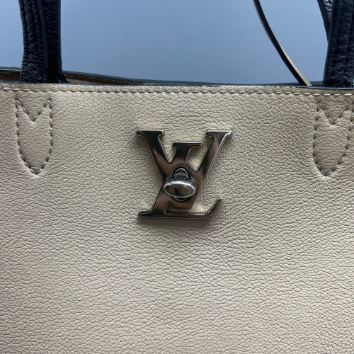 Louis Vuitton Lockme Cabas Calfskin Black White