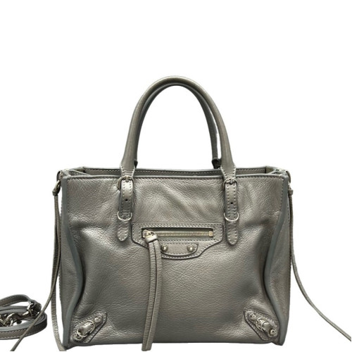 Balenciaga Mini Papier A4 Zip Around Tote Calfskin Grey