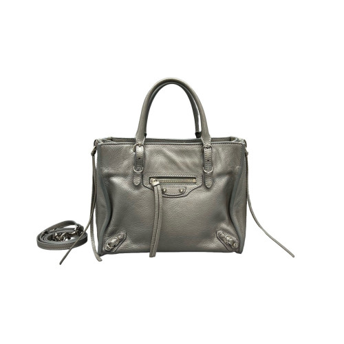 Balenciaga Mini Papier A4 Zip Around Tote Calfskin Grey