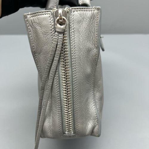 Balenciaga Mini Papier A4 Zip Around Tote Calfskin Grey