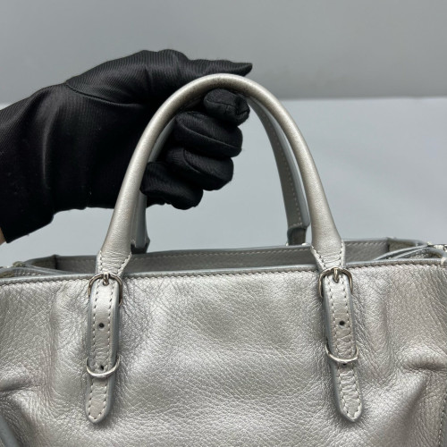 Balenciaga Mini Papier A4 Zip Around Tote Calfskin Grey