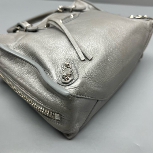 Balenciaga Mini Papier A4 Zip Around Tote Calfskin Grey
