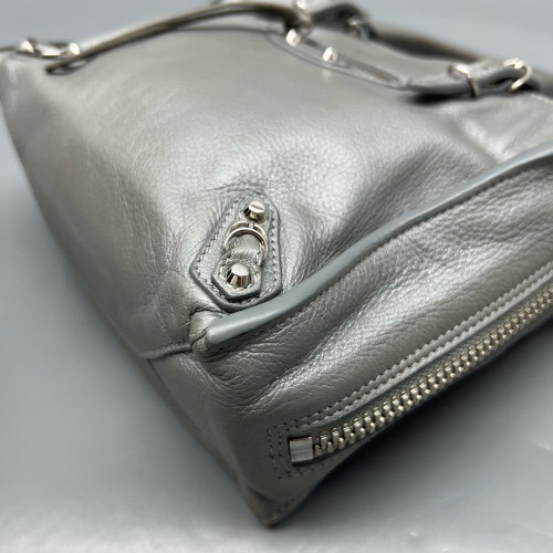 Balenciaga Mini Papier A4 Zip Around Tote Calfskin Grey