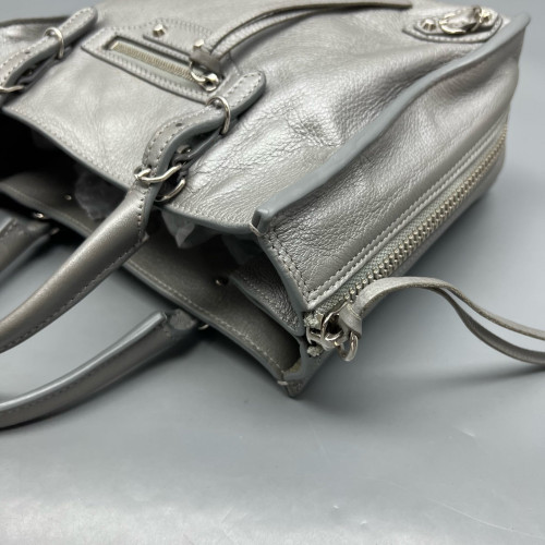 Balenciaga Mini Papier A4 Zip Around Tote Calfskin Grey