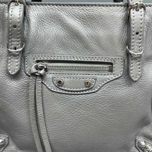 Balenciaga Mini Papier A4 Zip Around Tote Calfskin Grey