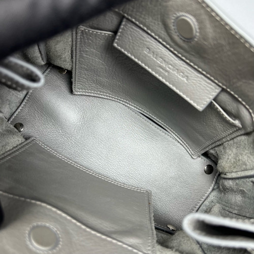 Balenciaga Mini Papier A4 Zip Around Tote Calfskin Grey