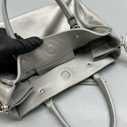 Balenciaga Mini Papier A4 Zip Around Tote Calfskin Grey