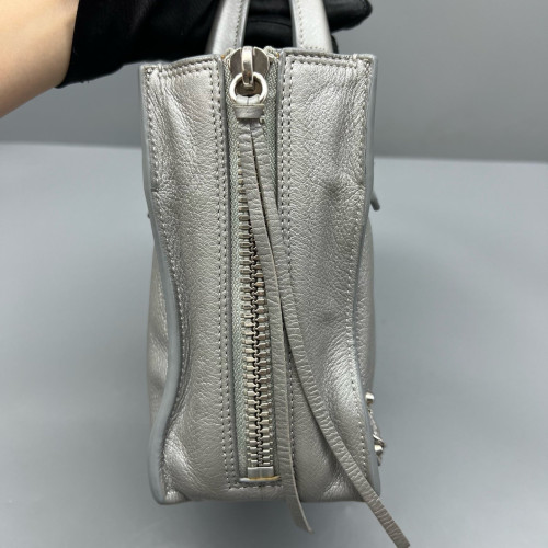 Balenciaga Mini Papier A4 Zip Around Tote Calfskin Grey