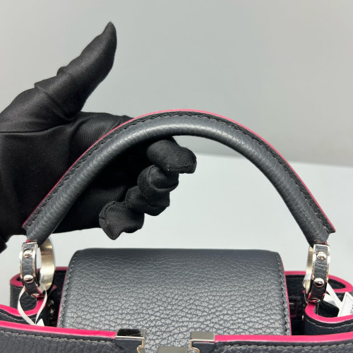 Louis Vuitton Capucines BB Calfskin Black Red Louis Vuitton Capucines BB Calfskin Black Red