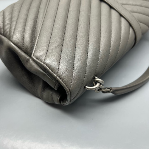 Yves Saint Laurent Large College Calfskin Grey