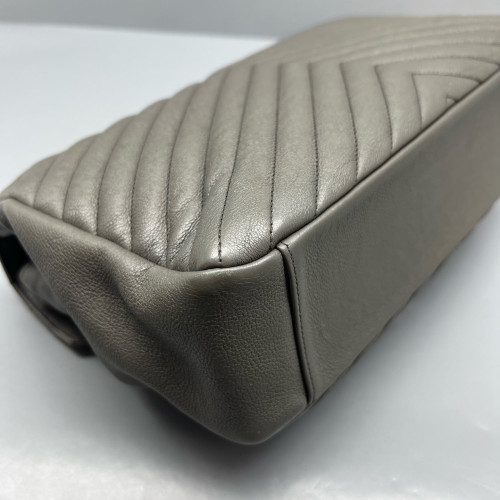 Yves Saint Laurent Large College Calfskin Grey