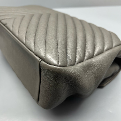 Yves Saint Laurent Large College Calfskin Grey