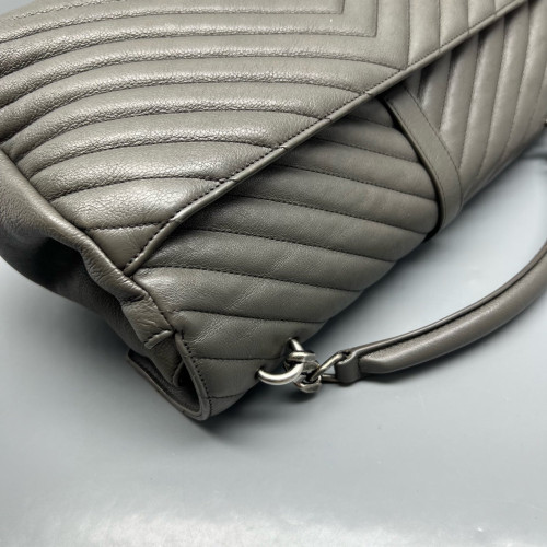Yves Saint Laurent Large College Calfskin Grey