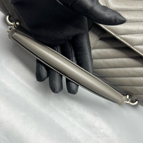 Yves Saint Laurent Large College Calfskin Grey