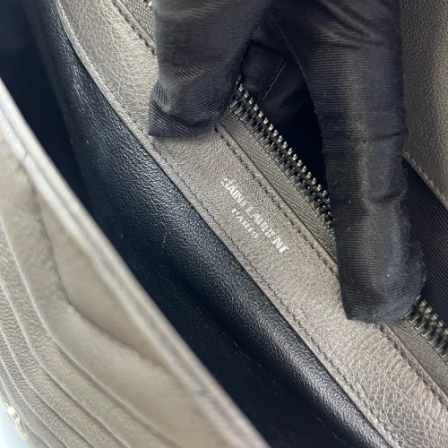 Yves Saint Laurent Large College Calfskin Grey