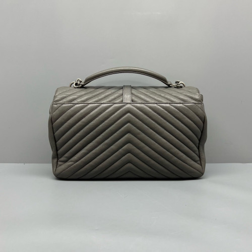 Yves Saint Laurent Large College Calfskin Grey