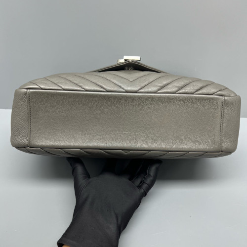 Yves Saint Laurent Large College Calfskin Grey
