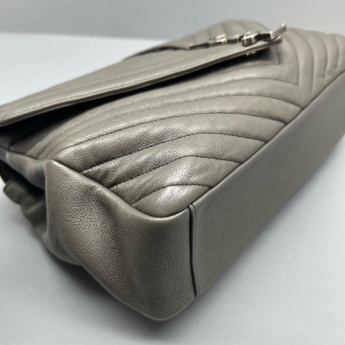Yves Saint Laurent Large College Calfskin Grey