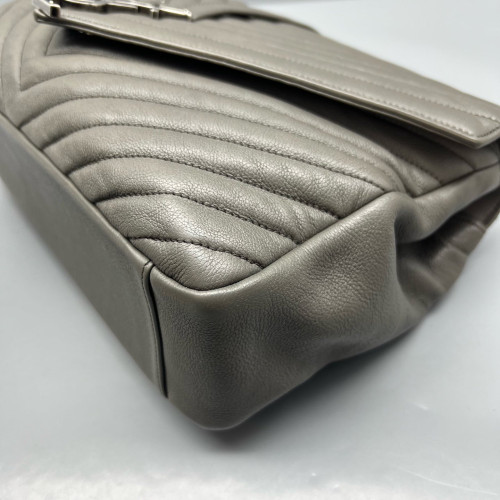 Yves Saint Laurent Large College Calfskin Grey