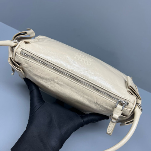 Miu Miu Shoulder Bag Calfskin Beige Mystic White Miu Miu Shoulder Bag Calfskin Beige Mystic White