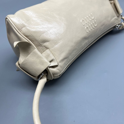 Miu Miu Shoulder Bag Calfskin Beige Mystic White Miu Miu Shoulder Bag Calfskin Beige Mystic White
