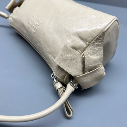 Miu Miu Shoulder Bag Calfskin Beige Mystic White Miu Miu Shoulder Bag Calfskin Beige Mystic White