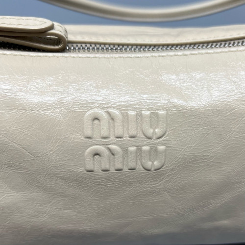 Miu Miu Shoulder Bag Calfskin Beige Mystic White Miu Miu Shoulder Bag Calfskin Beige Mystic White