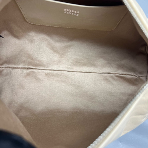 Miu Miu Shoulder Bag Calfskin Beige Mystic White Miu Miu Shoulder Bag Calfskin Beige Mystic White