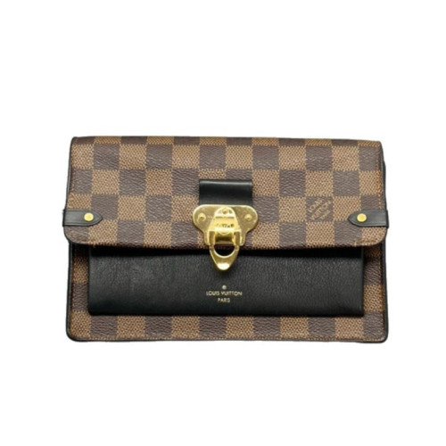Louis Vuitton Vavin Chain Wallet Damier Ebene Calfskin Dark Brown Light Brown Black
