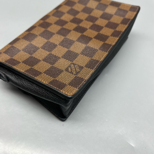 Louis Vuitton Vavin Chain Wallet Damier Ebene Calfskin Dark Brown Light Brown Black